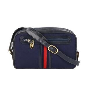 Gucci Ophidia shoulder bag navy suede black patent leather